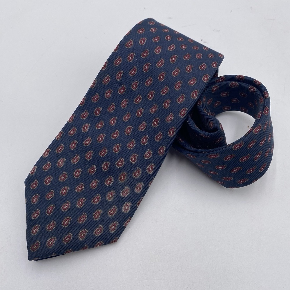Jos A Bank Executive Silk Tie Blue Red Paisley VGC SEE PICS
